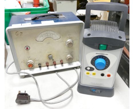 A collection of scientific items suitable for steampunk builds including large vintage Signal Generator &amp; Bench Power Uni