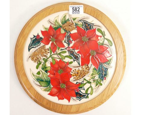 Moorcroft Festive feelings plaque. Shape PLQ18 and number 20 of a limited edition. Signed by designer Helen Dale 