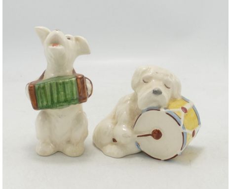 Beswick Dog with Drum 812 &amp; Dog Playing Accordion 811(2) 