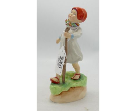 Royal Worcester child figure Thursdays Child has far to go: modelled by Freda Doughty. 