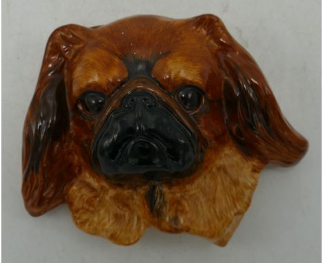 Crown Devon Fieldings Champion Pekingese Dog Bust Toydom Man-Zee Wall Plaque 