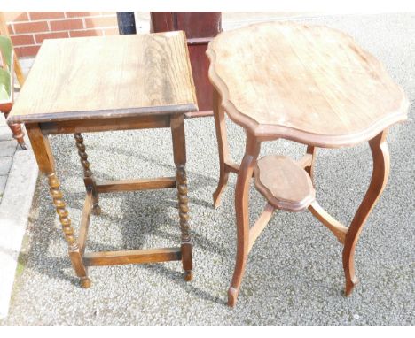 Oak Twity Leg Side Table &amp; Mahogany Pie Crust Topped similar item(2) 