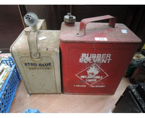Two vintage garage tins including Esso blue and BP