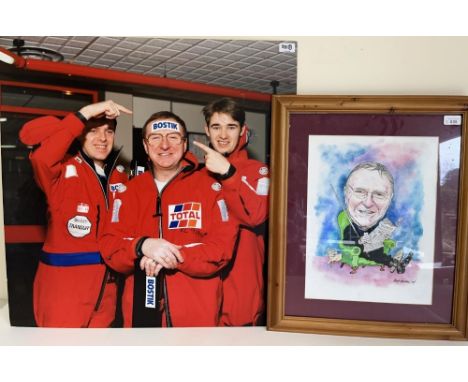 The Dennis Taylor Collection, Rob Howell caricature of Dennis Taylor, coloured print dated '04, 40cm 29cm and Borowski Image 