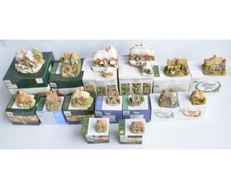 Fifteen Lilliput Lane cottages and buildings, all South/South West England themed to include The Lobster Pot (Coverack, Cornw