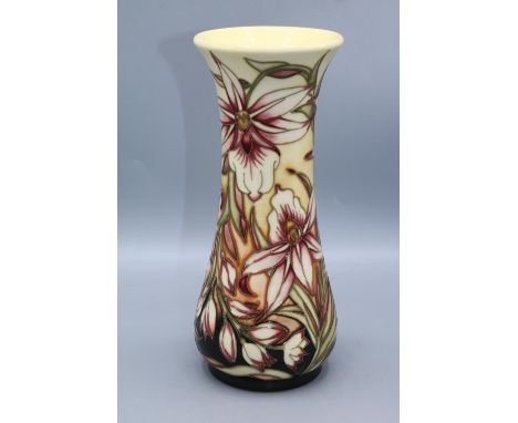 Moorcroft Pottery: Sunderland pattern vase of waisted footed form, limited edition of 350, H21cm 