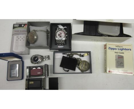 Boxed and unused Zippo stainless steel quartz chronograph wristwatch with date, ref: 45020, D48mm; Zippo stainless steel quar