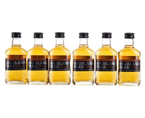 HIGHLAND PARK CASK STRENGTH BATCH #2 - 6 MINIATURESSingle malt.Orkney’s Highland Park distillery is situated in the town of K
