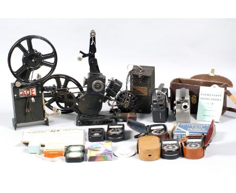 Pathescope 9.5mm Cine Cameras & Projectors. To include 2 cameras, Ace & Imp projectors with accessories, plus a selection or 