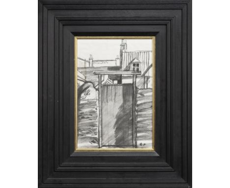 * GERARD BURNS (SCOTTISH b. 1961), WOODEN GATE pencil on paper image size 41cm x 29cm, overall size 70cm x 58cm Framed and un