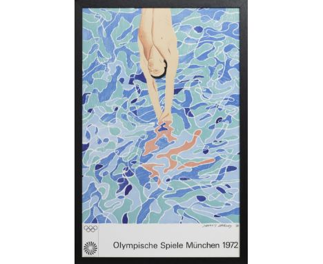 * DAVID HOCKNEY OM CH RA (BRITISH b. 1937), OLYMPISCHE SPIELE MÜNCHEN lithograph poster of 'The Diver' commissioned for the 1