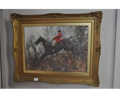 Framed Munnings print of Norfolk Staghounds Hunter 