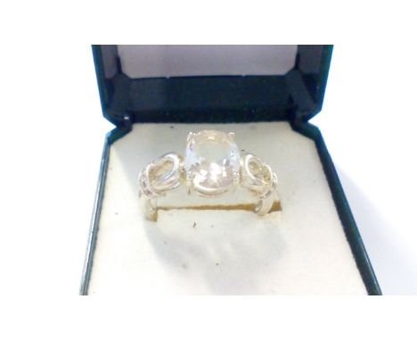 Silver and Solitaire Dress Ring Size R