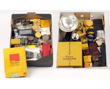 Large Quantity of Kodak Accessories, Many Boxed. To include numerous filters and lens hoods, a Retina frame finder, 3 Kodalux