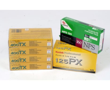 35 Rolls of Sealed 120 Roll Film. Comprising 20x Kodak ISO400 Tri-X B&amp;W film (02/2007); 10x Plus-X B&amp;W film (02/2007)