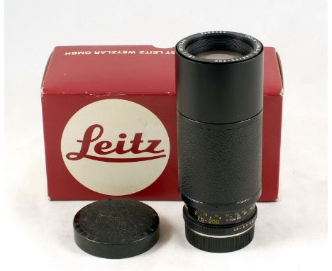 Leitz 75-200mm Vario-Elmar-R f4.5 Zoom Lens. #3136211 (number engraved on rear mount, otherwise condition 4/5F) with caps and