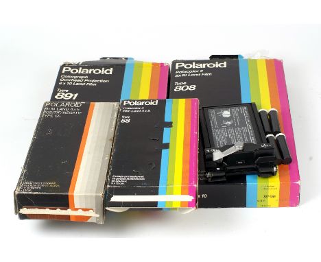 Polaroid 545 Land Film Holder &amp; Various Film. 5x4 Type 55, Polacolor 2 Type 58, Polacolor 2 Type 808 &amp; Colorgraph OHP