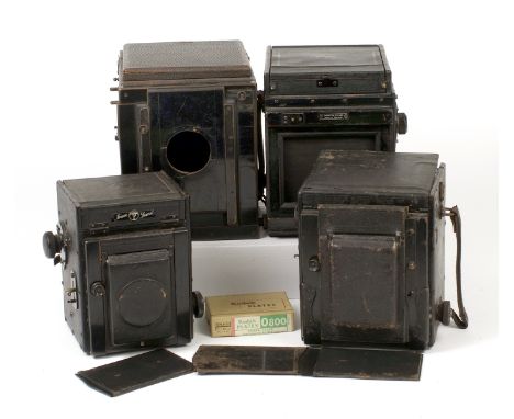 Group of LARGE Cameras for Spares or Repair. Comprising a Planex Reflex Plate Camera, Thornton Pickard Duplex Ruby, Thornton 