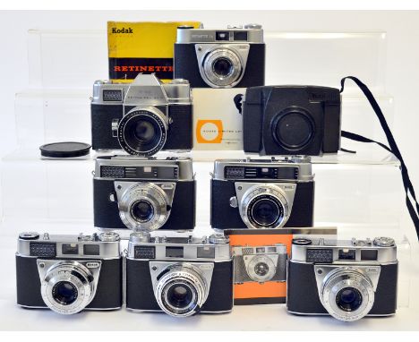 Group of Kodak Cameras, inc Retinette etc. To include Retina Reflex III, Retenette model 1A, 1B (x2) etc.(condition 5F &amp; 