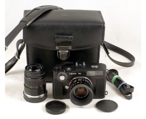 Leica CL Compact Camera Outfit. Comprising CL body #1315874 (meter untested, otherwise condition 3/4F) with Summicron-C 40mm 