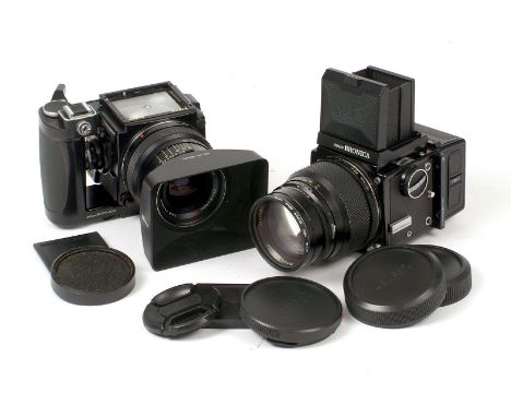 Bronica ETR &amp; ETRSi Cameras. Complete ETR with 150mm f3.5 portrait lens plus ETRSi body (mirror/winder needs slight atten