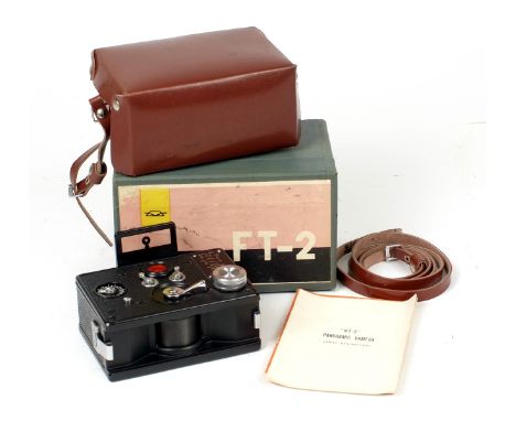 Soviet FT-2 35mm Panoramic Camera. With pair of (essential) film cassettes. (condition 3/4F). With case, strap, Russian &amp;