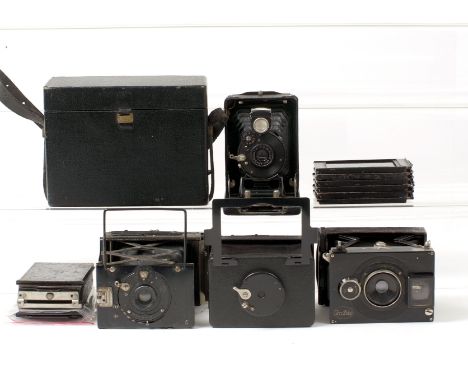 Ernemann Liliput &amp; Other Small Folding Plate Cameras. Including Butcher Watch Pocket, Contessa Nettel etc. (all condition