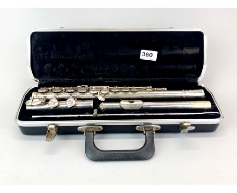 A cased Signet coin silver flute.