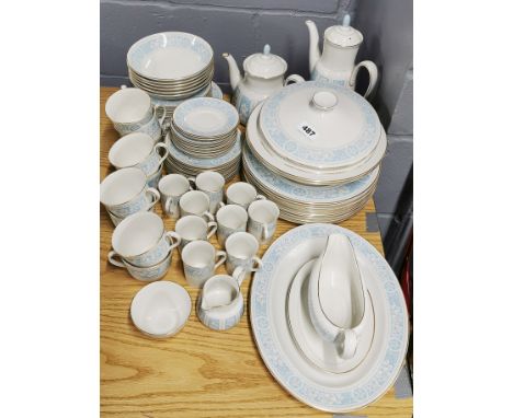 An extensive Royal Doulton Hampton Court pattern tea, coffee and dinner service.