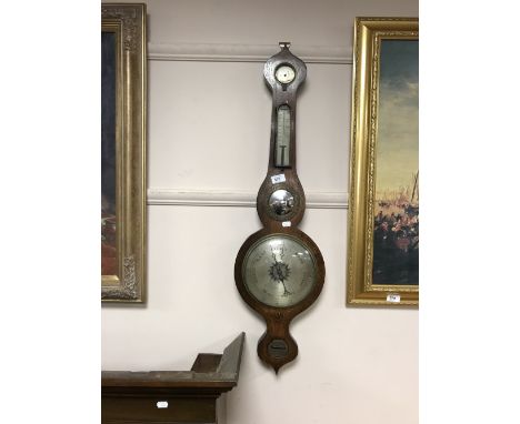 A 19th century inlaid rosewood barometer 
