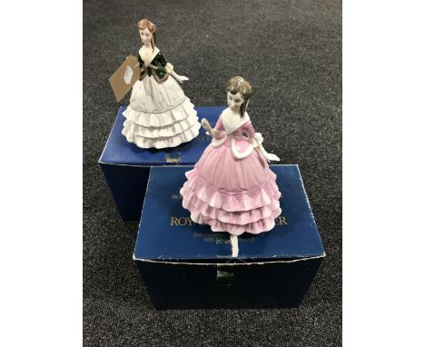Two boxed Royal Worcester figures - Diana and Debutante 