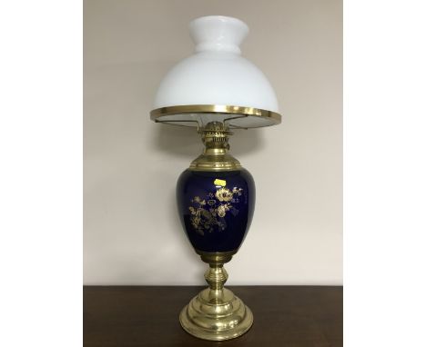 Five assorted table lamps, together with a pottery wash jug and basin 