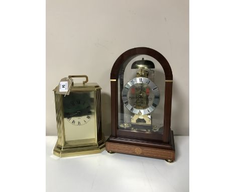 A Sewills of Liverpool skeleton mantel clock, together with another Sewills mantel clock 