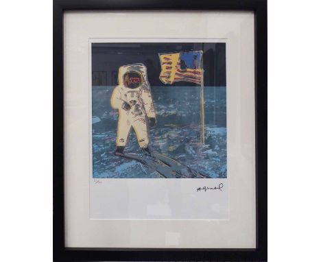 ANDY WARHOL 'Moon Landing', 1987, lithograph, hand numbered limited edition no. 35 / 100 by Leo Castelli Gallery, Edited by G