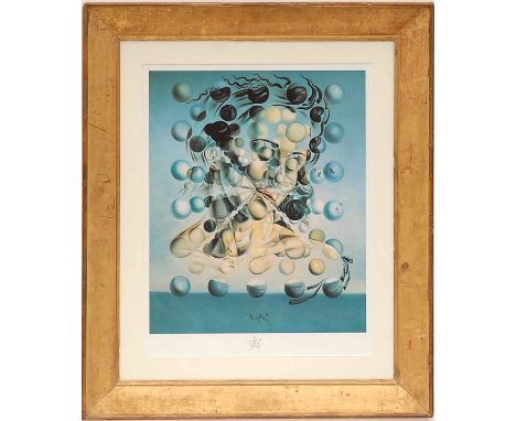 SALVADOR DALI 'Galathea aux Spheres', 1952, off set lithograph, numbered verso: Edition 5000, 65cm x 50cm, framed and glazed.