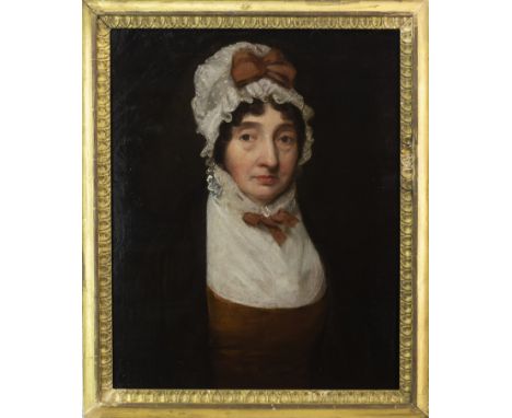 FOLLOWER OF JOHN CONSTABLE RA (BRITISH 1776 - 1837), PORTRAIT OF A LADY oil on canvas 60cm x 46cm Framed
