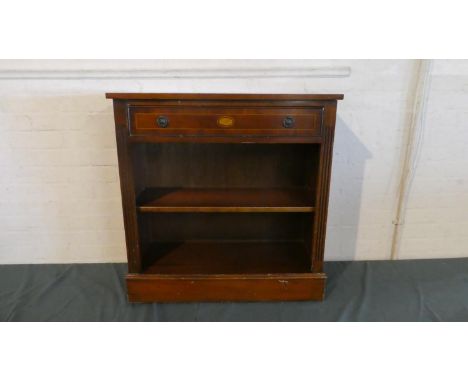 A Reproduction Mahogany Two Shelf Open Bookcase with Single Long Top Drawer, 76.5cm Wide 