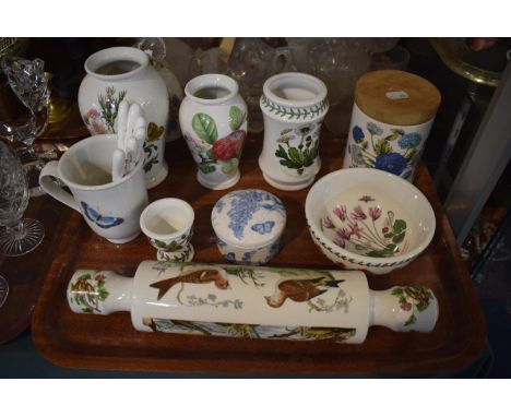 A Tray of Portmeirion Ceramics to Include Rolling Pin, Vases,  Bowls, Etc 