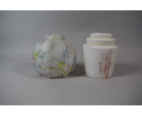 Two Vintage Opaque Glass Light Shades 