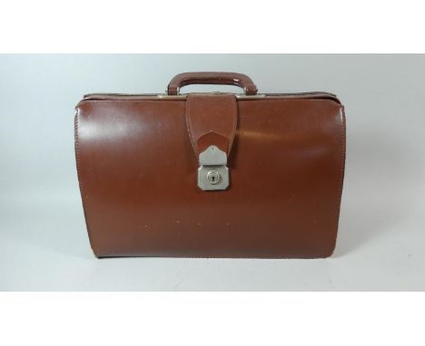 A Vintage Leather Briefcase, 43cm Wide 