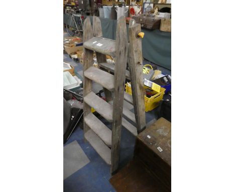 A Vintage Wooden Four Step Step Ladder 