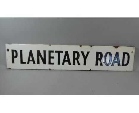 A Vintage Enamelled Sign for Planetary Road, 92cm Long 