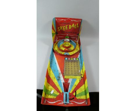 A Vintage Tin Plate Chad Valley Skee Ball Game, 23cm Long 