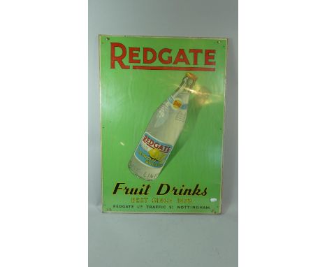 A Vintage Advertising Sign for Redgate Fruit Drinks, 70cm High 