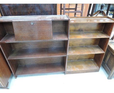 Two vintage bookshelves