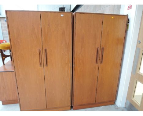 Two vintage teak G plan wardrobes