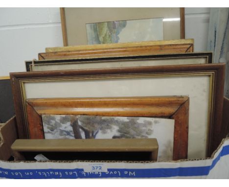 A selection of prints art works and vintage frames