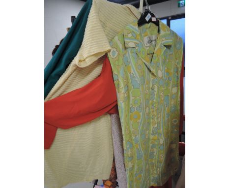 Five vintage dresses, in a variety of styles and sizes. Mainly 70s and 80s.