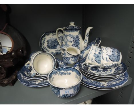 A part tea and dinner service by Royal Worcester Spode in the Avon scenes