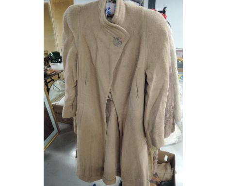 A vintage childs or small adults camel coloured wool coat approx 1940's/ 50's some moth damage and wear, very small